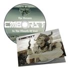 Text: "The Venom", "In The Mouth of God", "EMBERST".  
CD mit Illustration: Eine Figur in einem detaillierten Kostüm.