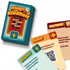 Text: "Klingt wie Kindheit. Edition Einmal Helden, immer Helden", "AUDIO", "PANTOMIME", "WISSEN".  
Bunte Karten mit Aufgaben.