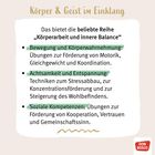„Körper & Geist im Einklang”: Übungen zu Bewegung, Achtsamkeit und sozialen Kompetenzen. Don Bosco Logo unten rechts.