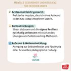 MENTALE GESUNDHEIT UND RESILIENZ FÜR ERZIEHER:INNEN. Selfcare-Logo mit Herz und Hand. Don Bosco-Logo.