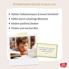 "Affirmationen für den Schulalltag: Selbstvertrauen stärken, durch schwierige Momente helfen, positives Denken fördern."