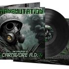 "Transmutation. The Evolution of Carnivore A.D." Illustration eines Soldaten mit Gasmaske vor einer rauchigen Kulisse.