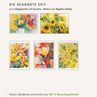 "DIE SCHÖNSTE ZEIT" 5x2 Klappkarten, Motive von Magitta Dahlke. Bunte Blumenillustrationen, recyceltes Material.