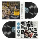 "PARLIAMENT osmium deluxe"; Schallplatten, Collage aus Schwarz-Weiß-Fotografien und ein Bild von Personen in einem Garten.