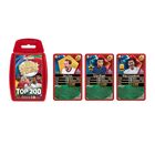 "Top Trumps Welt Fußball Stars" und "Die Top 200" auf rotem Kartenset, mit drei Spieler-Karten: Harry Kane, Kylian Mbappé, Robert Lewandowski.