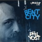 "UNLOOP", "BENT CITY", "PHIL YOST". Stilisierter, gestrichelter Effekt über einem Gesicht im Hintergrund.