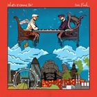 "What's it gonna Be?" und "Tom Funk" oben. Zwei Figuren an einem Klavier, Stadtsilhouette und Wolken im Hintergrund.