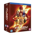 Text: "The Flash The Complete Series", "Blu-ray", Altersfreigabe 15. Rotes Cover mit Superheld in rotem Anzug umgeben von Figuren.