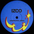 Text: "IZCO", "GUIDING STAR ft. REEKO". Illustration eines blauen Kreises mit gelben und roten Sternen und Bögen.