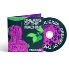 "Dreams of the Machine" und "TINLICKER" auf einem CD-Cover. Robotermotiv mit Pflanzen, violette und grüne Töne.