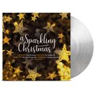 "A Sparkling Christmas" mit Elvis Presley, Chuck Berry, Johnny Cash, Solomon Burke und vielen anderen. Goldene Sterne als Hintergrund.