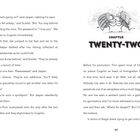 Kapitelüberschrift: "CHAPTER TWENTY-TWO". Zwei gezeichnete Insekten mit Fühlern tanzen in der Mitte. Text beschreibt eine Szene mit Jasper und Scarlet, die zu einem Schiff eilen. Finns Karriere auf dem Planeten Cognito wird erwähnt.