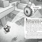 Prologue. Ein würfelförmiges Wesen wirft ein "Auge des Enders" in eine blockige, pixelige Landschaft.