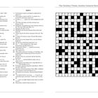 "The Sunday Times Jumbo General Knowledge Crossword" steht oben. Darunter ein großes Kreuzworträtsel. Links Hinweise für 'Across' und 'Down'.