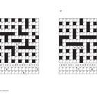 Zwei Kreuzworträtsel mit Zahlen und Buchstaben, nummeriert als 16 und 17, dazugehörige Buchstabentabellen unten.