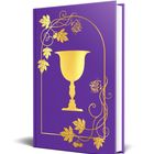 Kein Text vorhanden. Ein Hardcover-Buch mit lila Einband, darauf ein goldener Kelch mit floralen Verzierungen.
