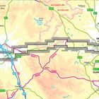 Zu sehen sind Ortsnamen wie Newcastle upon Tyne, Gateshead und Durham sowie Autobahnen wie die M6 und A69 auf einer Karte.