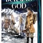 Text: „The Burning God”, „R. F. Kuang”. Illustration von Menschen in Winterkleidung vor schneebedeckten Bergen und Nordlicht.