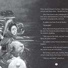 Text: Every tale he'd heard of wolves—their long fangs, red eyes and sharp claws—flooded into his mind.

Illustration: Ein Junge, umgeben von Schafen, hält einen Stock und einen Stein, sieht nervös aus.