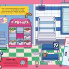 Slo Start: Tipps zum Wachwerden und ein Spiel namens Sippin’ Sudoku. Bunte Illustration eines Ladens.