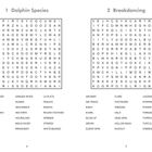 1 Dolphin Species und 2 Breakdancing: Wortgitter-Rätsel mit Begriffen zu Delfinarten und Breakdance-Schritten.