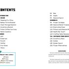Inhaltsverzeichnis mit Kapitelüberschriften und Seitenzahlen. Am unteren Rand ein Projektfähigkeitslevel mit Icons.