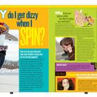 „WHY do I get dizzy when I SPIN?“ Junger Eisläufer dreht sich. Rechts: Tipps bei Ohrenproblemen im Flugzeug.