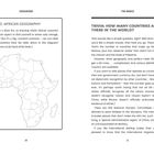 Quiz: African Geography. Trivia: How many countries are there in the world? Links: Afrikakarte. Rechts: Text über Diplomatie.