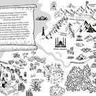 Eine Schriftrolle beschreibt mysteriöse Vorfälle im Königreich Puzzledom, mit Orten wie Misty Mountain, Dragon's Lair, und Puzzledom Castle.