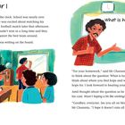 Text: "Chapter 1", "What is hope?"

Ein Lehrer mit Brille steht vor einer Tafel, Schüler hören zu.