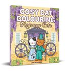 „COSY CAT COLOURING Regency Cats“ von Jake McDonald. Zwei Katzen in Regency-Kleidung vor einer Kutsche.