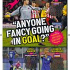 "ANYONE FANCY GOING IN GOAL?" Phil Jagielka, Kyle Walker, Chaker Alhadhur. Fotos zeigen Fußballspieler im Einsatz.