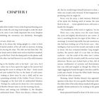„CHAPTER 1“, „Five years later“, „The dawn bells of the Golden Tower…“. Textseite eines Buches.