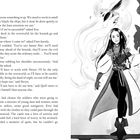 Seite 50: Dialoge zwischen Quill, Eos, Finn und Deryn über eine geheime Mission. Illustration: Person mit langen Haaren und Rüstung.