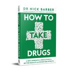„HOW TO TAKE DRUGS“ in großen weißen Buchstaben auf grünem Hintergrund, mit einem Kreuz aus Pillen.