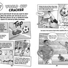 Texte: "30 JUNE 2018", "WORLD CUP CRACKER", "Kylian", "France’s youngest-ever World Cup scorer." Illustrationen von Fußballaktionen.