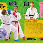 "Why practise martial arts?" steht im Fokus. Untertitel: Nutzen für Körper und Geist, Selbstvertrauen, Respekt, Kultur und Tradition.