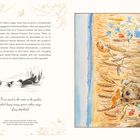 Text über Eileens Illustrationen für Enid Blytons Bücher. Rechts Illustration: Feldszene mit Mäusen und Blumen.