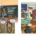 Links ein Klassenzimmer; "American History: The Latin Remix" an der Tafel. Rechts ein Jugendlicher springt vom Bett, spielt Videospiel.