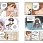 Eine Schülerin liest Zettel mit Einträgen wie „Global“, „English“, „Lunch“. Sie wirkt nachdenklich und erinnert sich an die Vergangenheit.