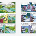 Ein Schaf liest ein rotes Buch mit Texten wie "I'm never gonna pass the M.U.S.T.A.R.D.!" Eine humorvolle Comic-Szene.