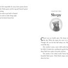 Links Text über Sehnsucht und Unerreichbarkeit. Rechts "Chapter Two: Sleepy" mit Illustration eines schläfrigen Gepards.