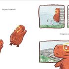 Texte: "It's just a little wall." und "Or a giant, endless barrier." Illustration zeigt ein kleines Tier mit Brille an einer Mauer.