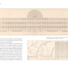 "The Wise and Their Works", Zeichnungen des Crystal Palace von Joseph Paxton. Oben Außenansicht, unten Quertragwerk.