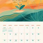Im oberen Bereich steht der Text: "Keep sowing good seeds. The little things you do matter more than you know." Darunter ist eine Illustration einer Gießkanne, Pflanzen und einem Keimling. Unten ist ein Kalender für April 2027.