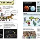 Titel: ANCIENT EARTH. Texte erklären die Erdgeschichte, vom Urknall bis zur Evolution des Lebens und dem Verschwinden der Dinosaurier.