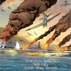 Text: "December 7, 1941, 8:05 a.m. Pearl City, Hawaii." Illustration: Flugzeuge greifen Schiffe an, Rauch und Flammen.