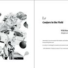 1 // Conjure in the Field. Wild Mustard Sinapis arvensis. Zitat von Evie Shockley. Collage mit Menschen und Blumen.