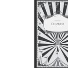 "Chapter 1: Outskirts." Eine schwarz-weiße Illustration mit strahlenförmigem Muster und stilisierten Zirkuszelten.