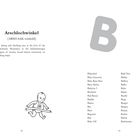 Arschlochwinkel: Wandern an den Dachstein Mountains, Salzkammergut, Österreich. Links eine Cartoon-Figur, rechts Liste von Namen.